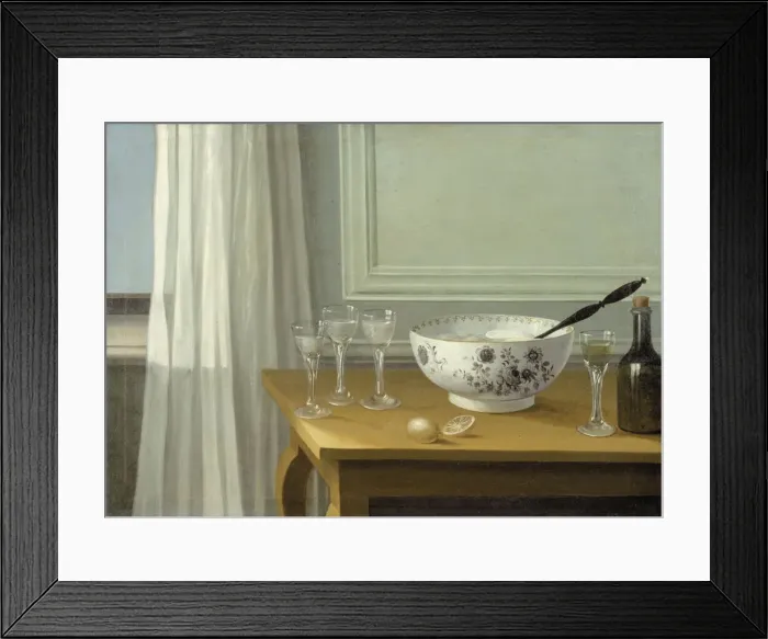 Framed Print : Still Life with a Punch Bowl. Artist: Schillmark, Nils (1745-1804)