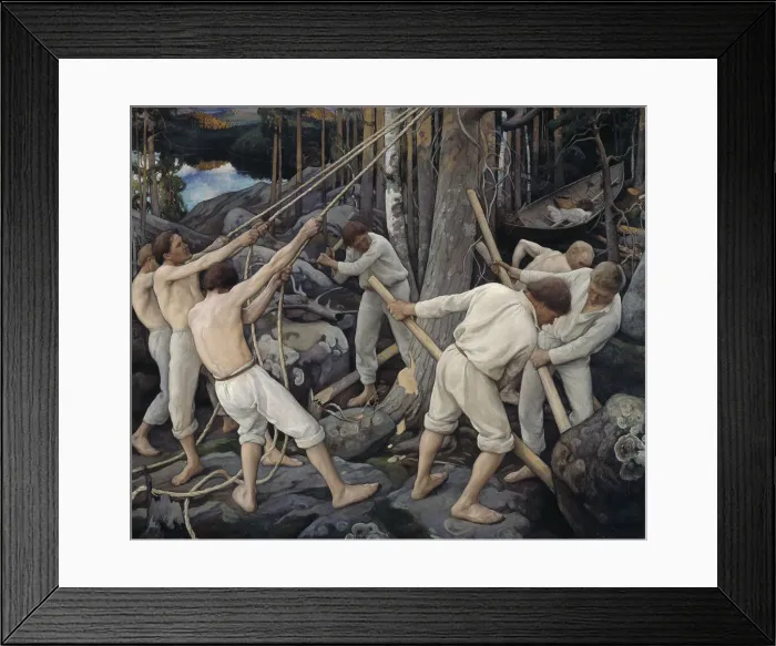 Framed Print : Pioneers in Karelia. Artist: Halonen, Pekka (1865-1933) Framed Print : Pioneers in Karelia. Artist: Halonen, Pekka (1865-1933)