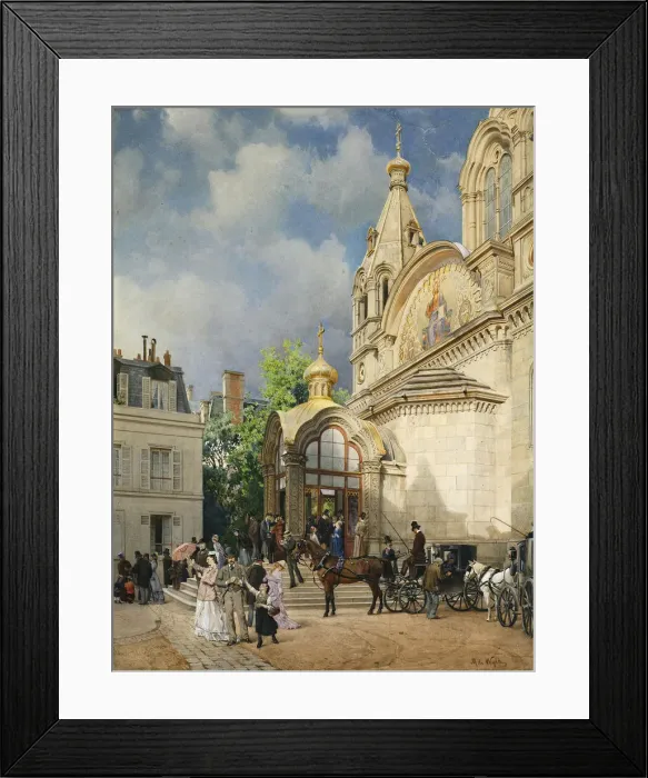 Framed Print : Coming out of a Church, 1870s-1880s. Artist: Villie, Mikhail Yakovlevich (1838-1910) Framed Print : Coming out of a Church, 1870s-1880s. Artist: Villie, Mikhail Yakovlevich (1838-1910)