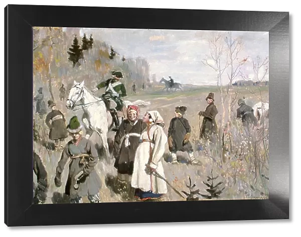 Hunting at the time of the tsar Peter The Great, 1907. Artist: Vinogradov, Sergei Arsenyevich (1869-1938)