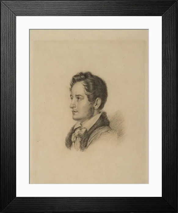 Framed Print : Portrait of the author Alexander Herzen (1812-1870), ca 1836. Artist: Vitberg, Alexander Lavrentievich (1787-1855) Framed Print : Portrait of the author Alexander Herzen (1812-1870), ca 1836. Artist: Vitberg, Alexander Lavrentievich (1787-1855)