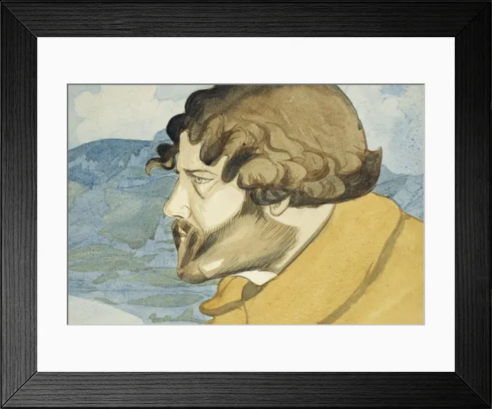 Framed Print : Self-Portrait, 1921. Artist: Voloshin, Maximilian (1877-1932) Framed Print : Self-Portrait, 1921. Artist: Voloshin, Maximilian (1877-1932)