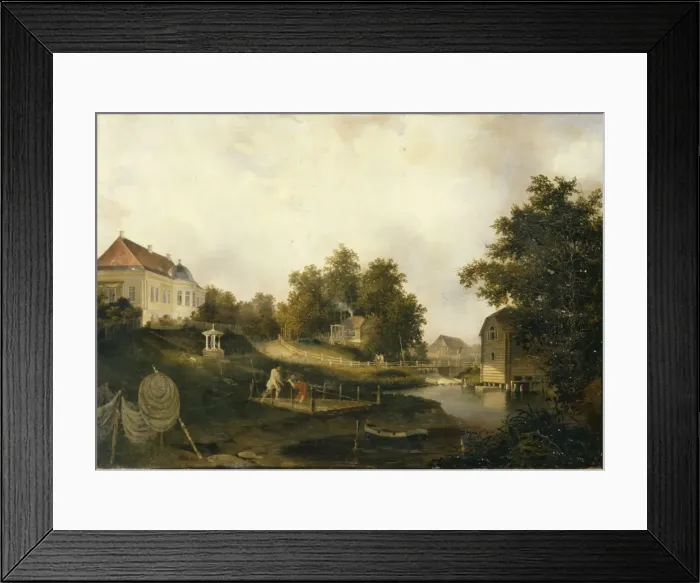Framed Print : View in the Modest Rezvois country estate Marienhof near Petersburg, 1846. Artist: Voloskov, Alexei Yakovlevich (1822-1882) Framed Print : View in the Modest Rezvois country estate Marienhof near Petersburg, 1846. Artist: Voloskov, Alexei Yakovlevich (1822-1882)
