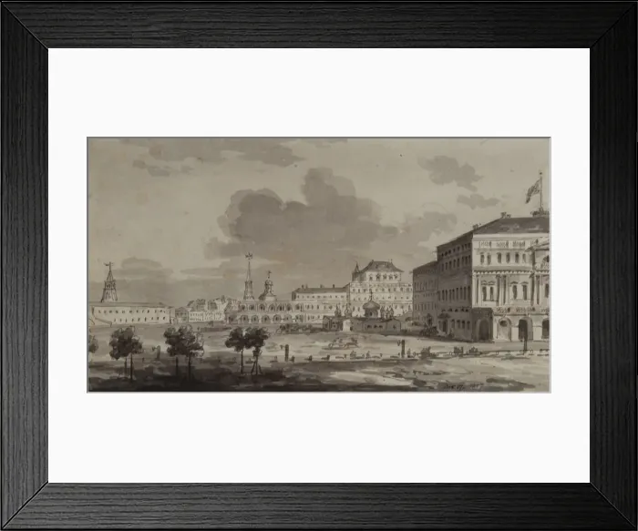 Framed Print : Moscow Kremlin before the construction of the Grand Kremlin Palace, 1817. Artist: Vorobyev, Maxim Nikiphorovich (1787-1855) Framed Print : Moscow Kremlin before the construction of the Grand Kremlin Palace, 1817. Artist: Vorobyev, Maxim Nikiphorovich (1787-1855)
