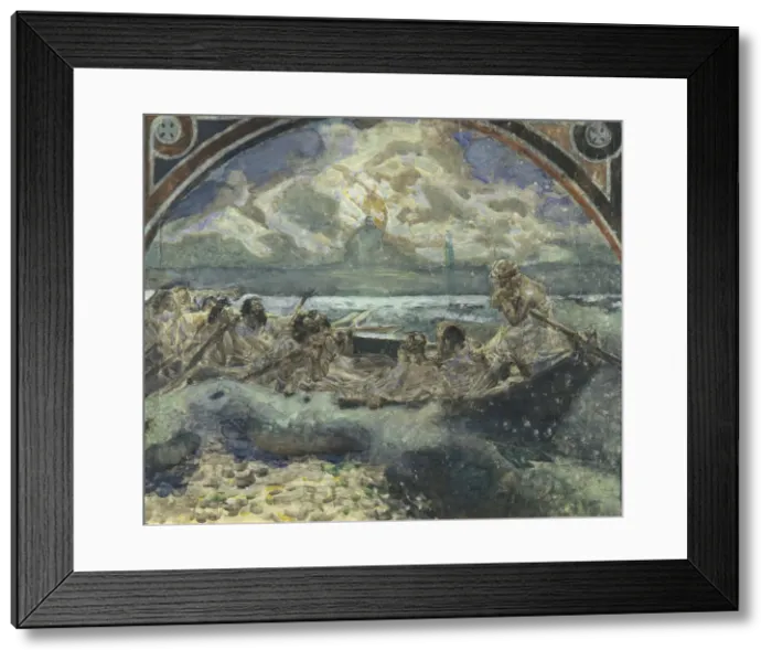 Framed Print : Jesus Walks on Water, 1890. Artist: Vrubel, Mikhail Alexandrovich (1856-1910) Framed Print : Jesus Walks on Water, 1890. Artist: Vrubel, Mikhail Alexandrovich (1856-1910)