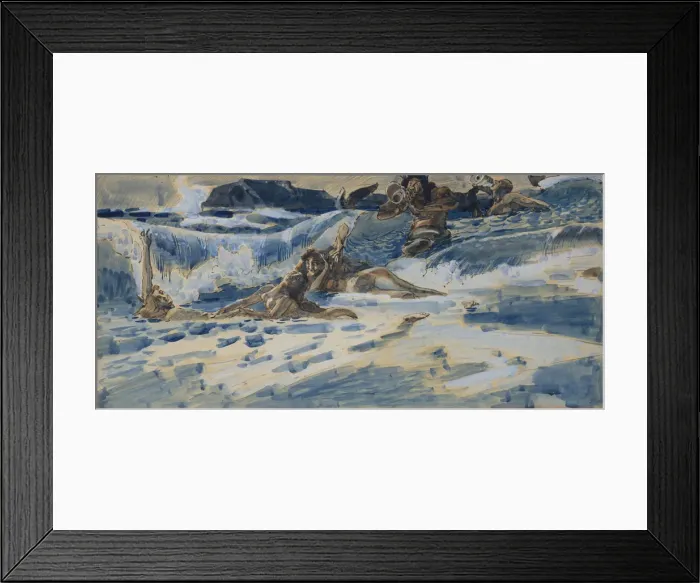 Framed Print : Playing naiads and tritons, 1896-1898. Artist: Vrubel, Mikhail Alexandrovich (1856-1910) Framed Print : Playing naiads and tritons, 1896-1898. Artist: Vrubel, Mikhail Alexandrovich (1856-1910)
