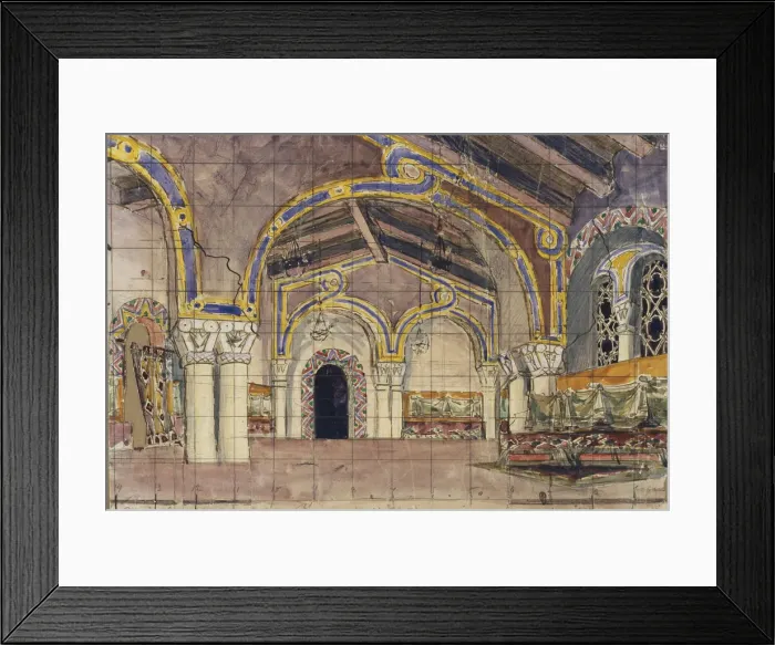 Framed Print : Stage design for the opera The Tsars bride by N. Rimsky-Korsakov, 1899. Artist: Vrubel, Mikhail Alexandrovich (1856-1910) Framed Print : Stage design for the opera The Tsars bride by N. Rimsky-Korsakov, 1899. Artist: Vrubel, Mikhail Alexandrovich (1856-1910)