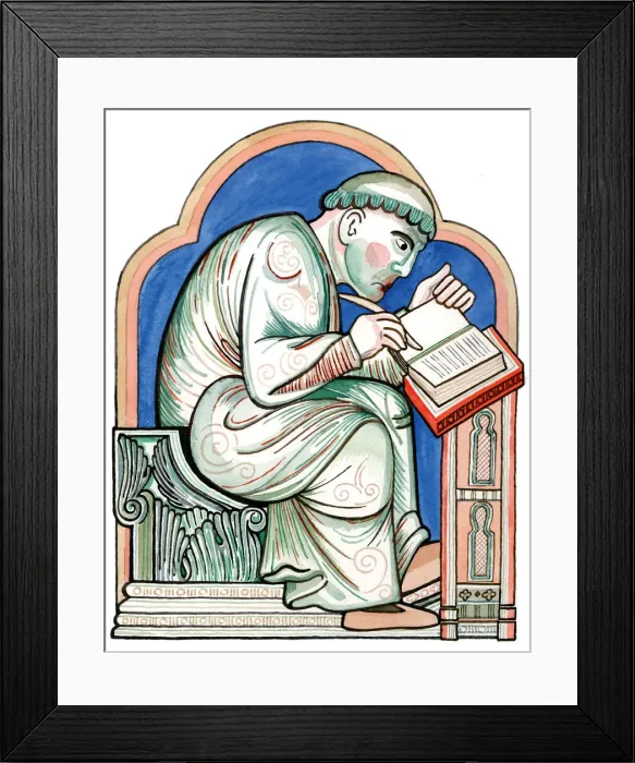 Framed Print : Geoffrey of Monmouth. Artist: Anonymous Framed Print : Geoffrey of Monmouth. Artist: Anonymous