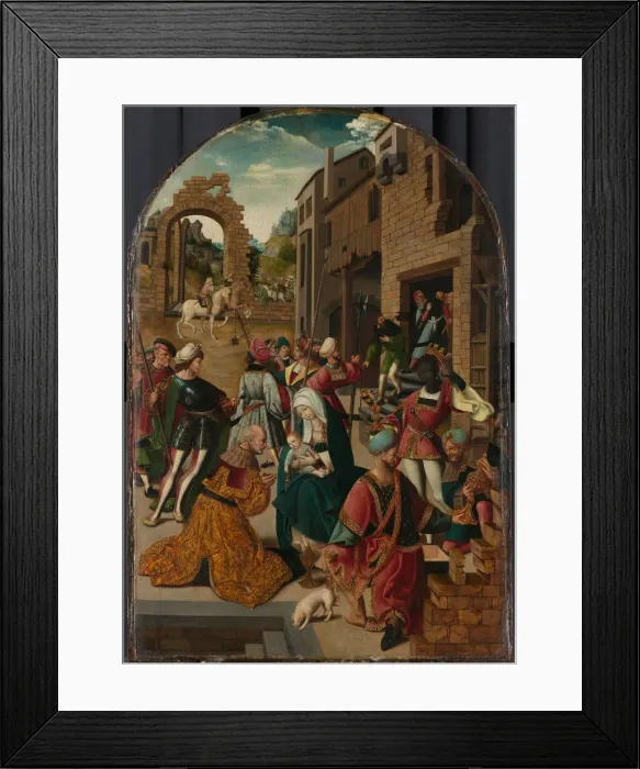 Framed Print : The Adoration of the Magi, c. 1510. Artist: Cornelisz van Oostsanen, Jacob (ca. 1470-1533) Framed Print : The Adoration of the Magi, c. 1510. Artist: Cornelisz van Oostsanen, Jacob (ca. 1470-1533)