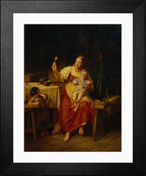 Framed Print : The Stepmother, 1874. Artist: Zhuravlev, Firs Sergeevich (1836-1901) Framed Print : The Stepmother, 1874. Artist: Zhuravlev, Firs Sergeevich (1836-1901)