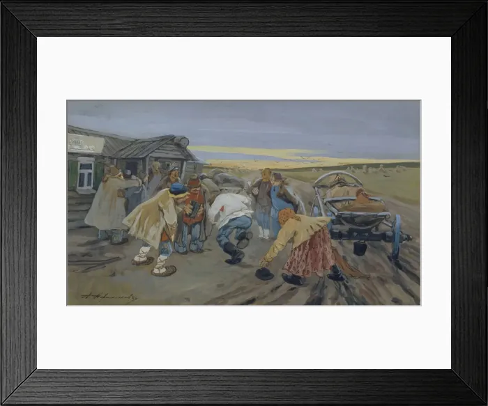 Framed Print : Before a Tavern. Artist: Afanasyev, Aleksei Fyodorovich (1850-1920) Framed Print : Before a Tavern. Artist: Afanasyev, Aleksei Fyodorovich (1850-1920)