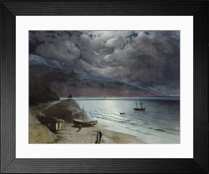 Framed Print : Night at Gurzuf, 1891. Artist: Aivazovsky, Ivan Konstantinovich (1817-1900) Framed Print : Night at Gurzuf, 1891. Artist: Aivazovsky, Ivan Konstantinovich (1817-1900)
