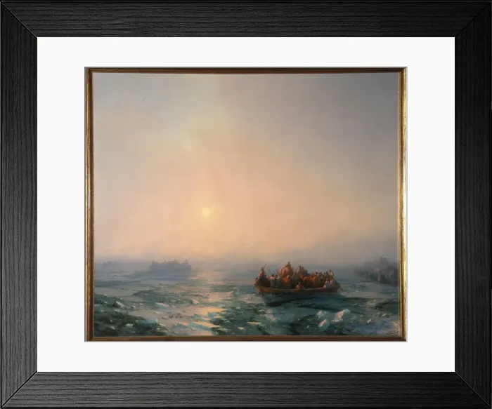 Framed Print : Ice drifting on the Dnieper River, 1872. Artist: Aivazovsky, Ivan Konstantinovich (1817-1900) Framed Print : Ice drifting on the Dnieper River, 1872. Artist: Aivazovsky, Ivan Konstantinovich (1817-1900)