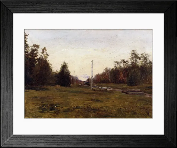 Framed Print : Landscape with a Train. Artist: Aladzhalov, Manuil Christoforovich (1862-1934) Framed Print : Landscape with a Train. Artist: Aladzhalov, Manuil Christoforovich (1862-1934)