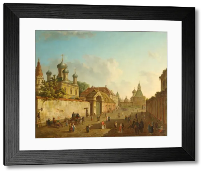 Framed Print : View from the Lubyanka Square to the Vladimir Gate in Moscow, 1800s. Artist: Alexeyev, Fyodor Yakovlevich (1753-1824) Framed Print : View from the Lubyanka Square to the Vladimir Gate in Moscow, 1800s. Artist: Alexeyev, Fyodor Yakovlevich (1753-1824)