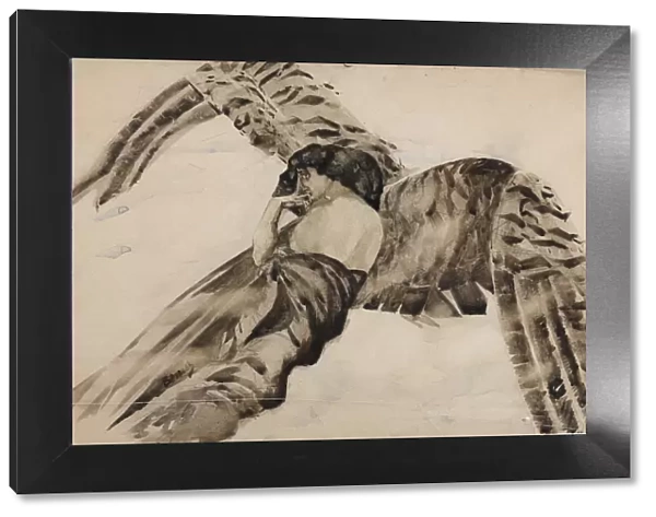 Flying Demon, 1890-1891. Artist: Vrubel, Mikhail Alexandrovich (1856-1910)