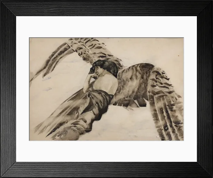 Framed Print : Flying Demon, 1890-1891. Artist: Vrubel, Mikhail Alexandrovich (1856-1910) Framed Print : Flying Demon, 1890-1891. Artist: Vrubel, Mikhail Alexandrovich (1856-1910)
