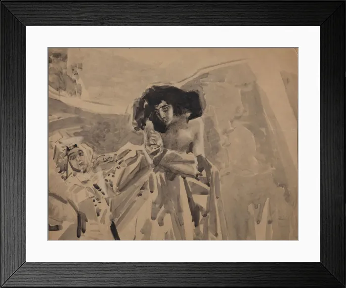 Framed Print : Tamaras Dance. Illustration to the poem The Demon by Mikhail Lermontov, 1890-1891. Artist: Vrubel, Mikhail Alexandrovich (1856-1910) Framed Print : Tamaras Dance. Illustration to the poem The Demon by Mikhail Lermontov, 1890-1891. Artist: Vrubel, Mikhail Alexandrovich (1856-1910)