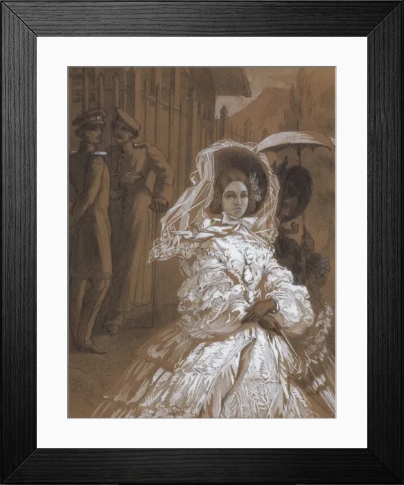 Framed Print : Princess Mary. Illustration to the novel A Hero of Our Time by Mikhail Lermontov, 1862. Artist: Vereshchagin, Vasili Vasilyevich (1842-1904)