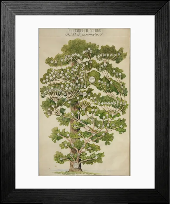 Framed Print : The family tree of Mikhail Lermontov, 1930s. Artist: Anonymous Framed Print : The family tree of Mikhail Lermontov, 1930s. Artist: Anonymous