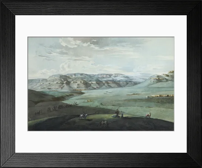 Framed Print : View of Caucasian Mineral Waters and the Kislovodsk Fortress, 1805. Artist: Korneev (Karneev), Yemelyan Mikhaylovich (ca 1780-after 1839) Framed Print : View of Caucasian Mineral Waters and the Kislovodsk Fortress, 1805. Artist: Korneev (Karneev), Yemelyan Mikhaylovich (ca 1780-after 1839)