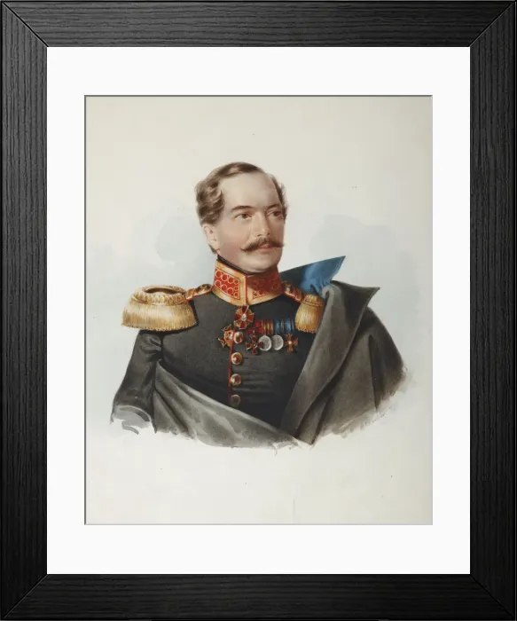 Framed Print : Portrait of Count Dmitri Alexeevich Shcherbatov (1818-1881), 1849. Artist: Klunder, Alexander Ivanovich (1802-1875) Framed Print : Portrait of Count Dmitri Alexeevich Shcherbatov (1818-1881), 1849. Artist: Klunder, Alexander Ivanovich (1802-1875)