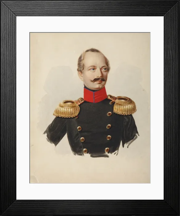 Framed Print : Portrait of Nikolay Fyodorovich Plautin (1794-1866), 1839-1843. Artist: Klunder, Alexander Ivanovich (1802-1875) Framed Print : Portrait of Nikolay Fyodorovich Plautin (1794-1866), 1839-1843. Artist: Klunder, Alexander Ivanovich (1802-1875)