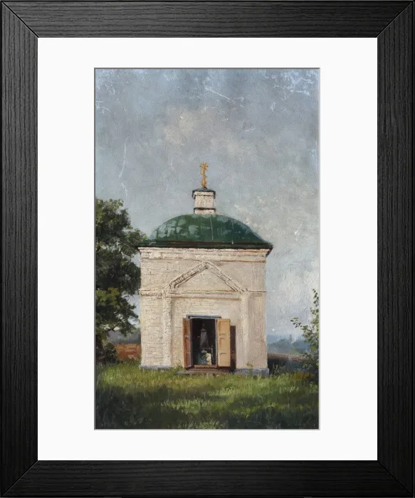 Framed Print : The Crypt Chapel of Mikhail Lermontov in Tarkhany, 1883. Artist: Mezentsov, A. S. (active 1880s) Framed Print : The Crypt Chapel of Mikhail Lermontov in Tarkhany, 1883. Artist: Mezentsov, A. S. (active 1880s)