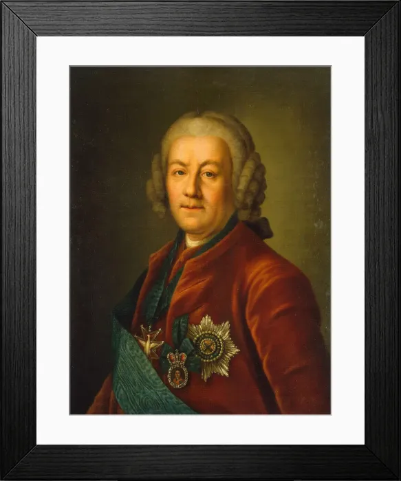 Framed Print : Portrait of Count Alexey Petrovich Bestuzhev-Ryumin (1693-1766), after 1757. Artist: Anonymous Framed Print : Portrait of Count Alexey Petrovich Bestuzhev-Ryumin (1693-1766), after 1757. Artist: Anonymous