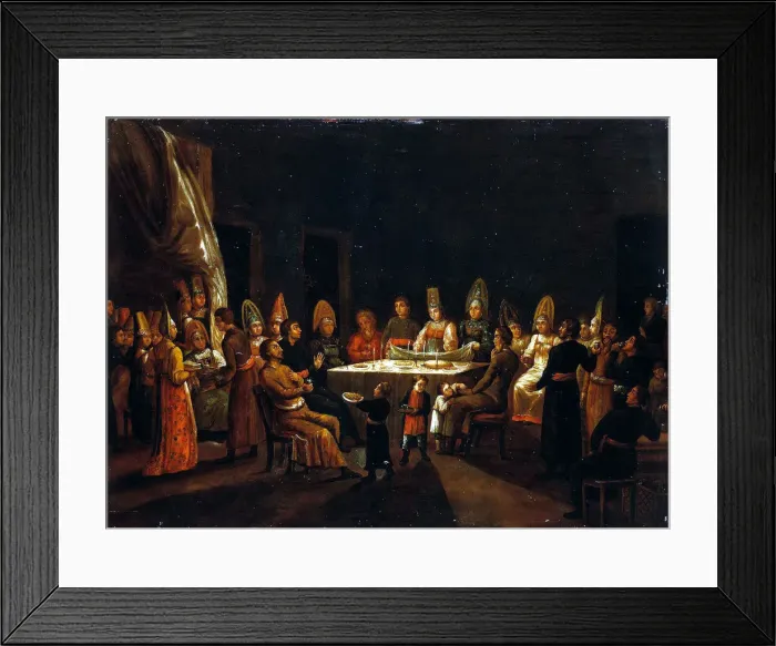 Framed Print : Wedding in a Merchants House, First quarter of 19th cen Artist: Anonymous Framed Print : Wedding in a Merchants House, First quarter of 19th cen Artist: Anonymous