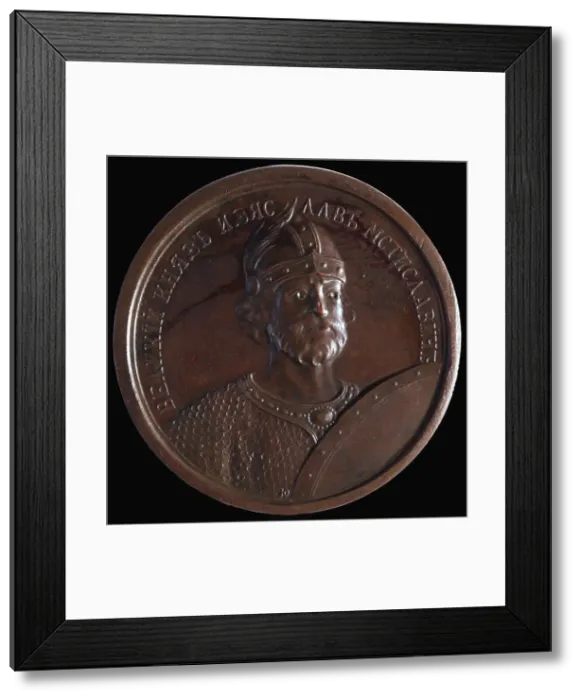 Framed Print : Prince Iziaslav II Mstislavich (from the Historical Medal Series), 1770s. Artist: Anonymous Framed Print : Prince Iziaslav II Mstislavich (from the Historical Medal Series), 1770s. Artist: Anonymous