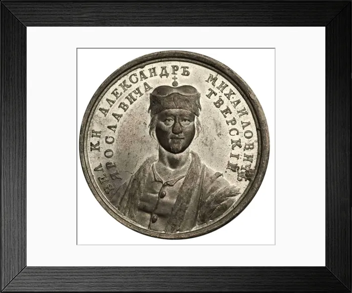 Framed Print : Grand Prince Alexander Mikhailovich (from the Historical Medal Series), 18th century. Artist: Anonymous Framed Print : Grand Prince Alexander Mikhailovich (from the Historical Medal Series), 18th century. Artist: Anonymous