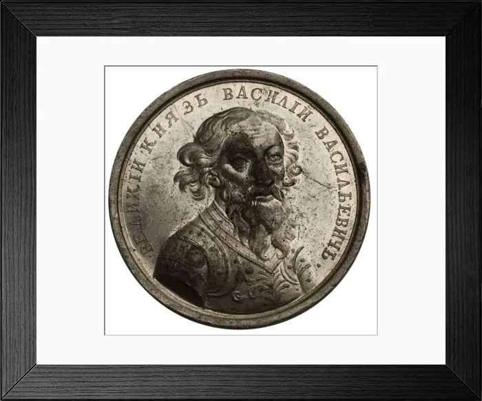 Framed Print : Grand Prince Vasily II (from the Historical Medal Series), 18th century. Artist: Anonymous Framed Print : Grand Prince Vasily II (from the Historical Medal Series), 18th century. Artist: Anonymous