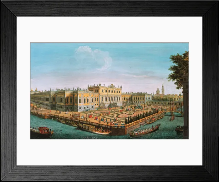 Framed Print : The Summer Palace in St. Petersburg, 1753. Artist: Anonymous Framed Print : The Summer Palace in St. Petersburg, 1753. Artist: Anonymous
