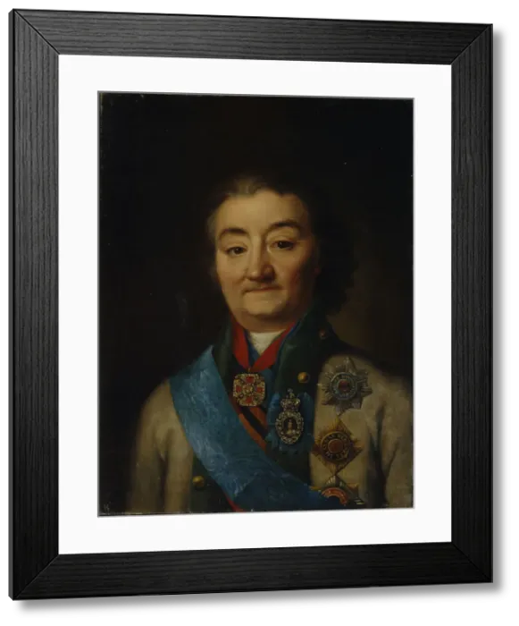 Framed Print : Portrait of the commander-in-chief of the fleet Count Alexey Grigoryevich Orlov of Chesma (1737?1808), Late 18th cent Artist: Anonymous Framed Print : Portrait of the commander-in-chief of the fleet Count Alexey Grigoryevich Orlov of Chesma (1737?1808), Late 18th cent Artist: Anonymous