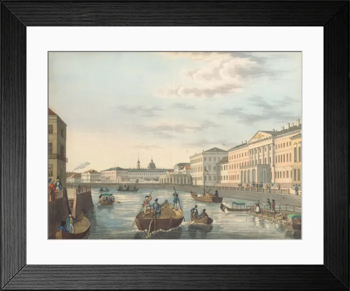 Framed Print : View of the Fontanka River in Saint Petersburg, 1820s. Artist: Anonymous Framed Print : View of the Fontanka River in Saint Petersburg, 1820s. Artist: Anonymous