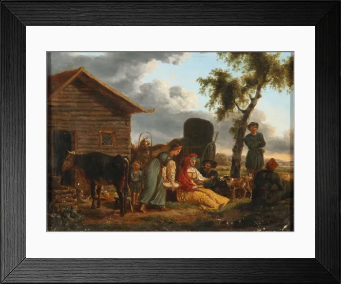 Framed Print : A Peasant Scene. Artist: Anonymous Framed Print : A Peasant Scene. Artist: Anonymous