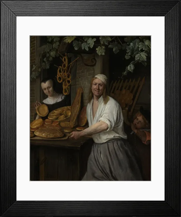 Framed Print : The Baker Arent Oostwaard and his Wife, Catharina Keizerswaard, 1658. Artist: Steen, Jan Havicksz (1626-1679) Framed Print : The Baker Arent Oostwaard and his Wife, Catharina Keizerswaard, 1658. Artist: Steen, Jan Havicksz (1626-1679)