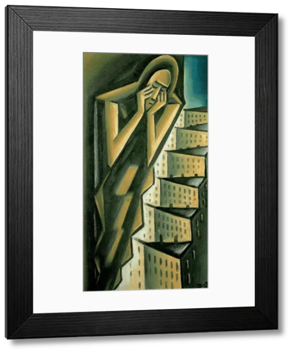 Framed Print : Woman over the City, ca 1917-1920. Artist: Capek, Karel (1890-1938) Framed Print : Woman over the City, ca 1917-1920. Artist: Capek, Karel (1890-1938)