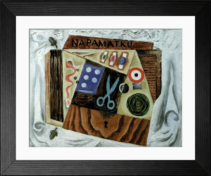 Framed Print : Still Life with Scissors, 1916. Artist: Capek, Josef (1887-1945) Framed Print : Still Life with Scissors, 1916. Artist: Capek, Josef (1887-1945)