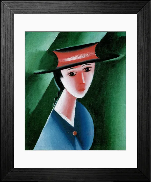 Framed Print : Girl with Red Hat, 1915. Artist: Capek, Josef (1887-1945) Framed Print : Girl with Red Hat, 1915. Artist: Capek, Josef (1887-1945)
