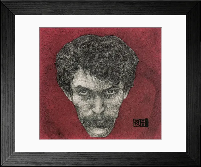 Framed Print : Red Self-Portrait, 1897. Artist: Hlavacek, Karel (1874-1898) Framed Print : Red Self-Portrait, 1897. Artist: Hlavacek, Karel (1874-1898)