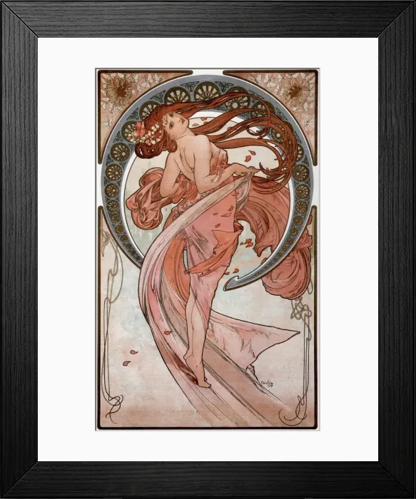 Framed Print : Dance (From the series The Arts), 1898. Artist: Mucha, Alfons Marie (1860-1939) Framed Print : Dance (From the series The Arts), 1898. Artist: Mucha, Alfons Marie (1860-1939)
