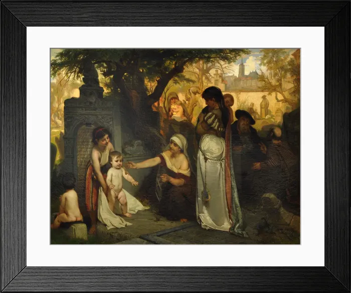 Framed Print : The Old Jewish Cemetery in Prague, 1857. Artist: Cermak, Jaroslav (1831-1878) Framed Print : The Old Jewish Cemetery in Prague, 1857. Artist: Cermak, Jaroslav (1831-1878)