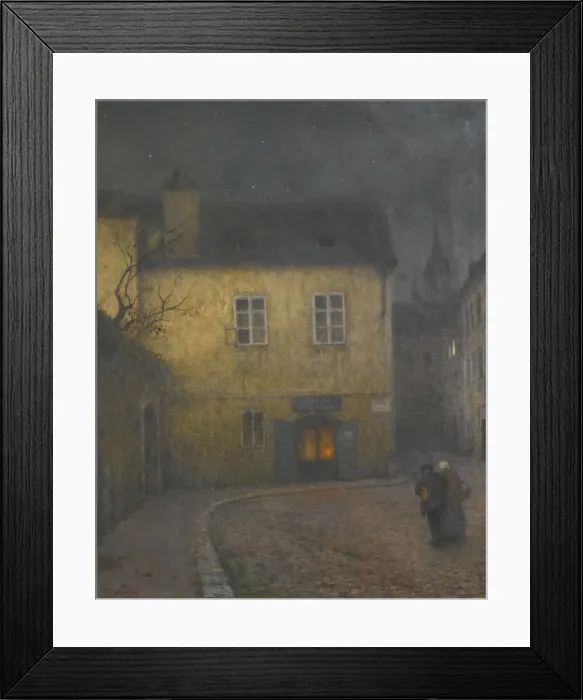 Framed Print : A street corner in Prague, c. 1900. Artist: Schikaneder, Jakub (1855-1924) Framed Print : A street corner in Prague, c. 1900. Artist: Schikaneder, Jakub (1855-1924)