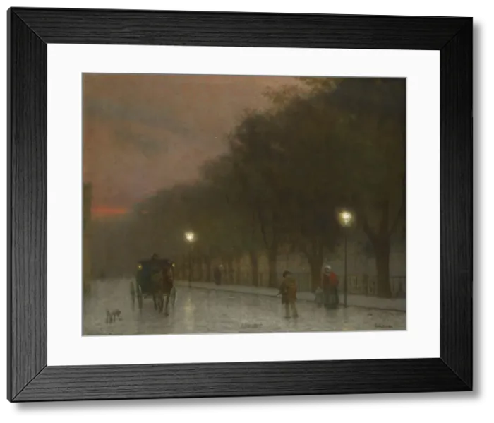 Framed Print : Prague at dusk, c. 1910. Artist: Schikaneder, Jakub (1855-1924) Framed Print : Prague at dusk, c. 1910. Artist: Schikaneder, Jakub (1855-1924)