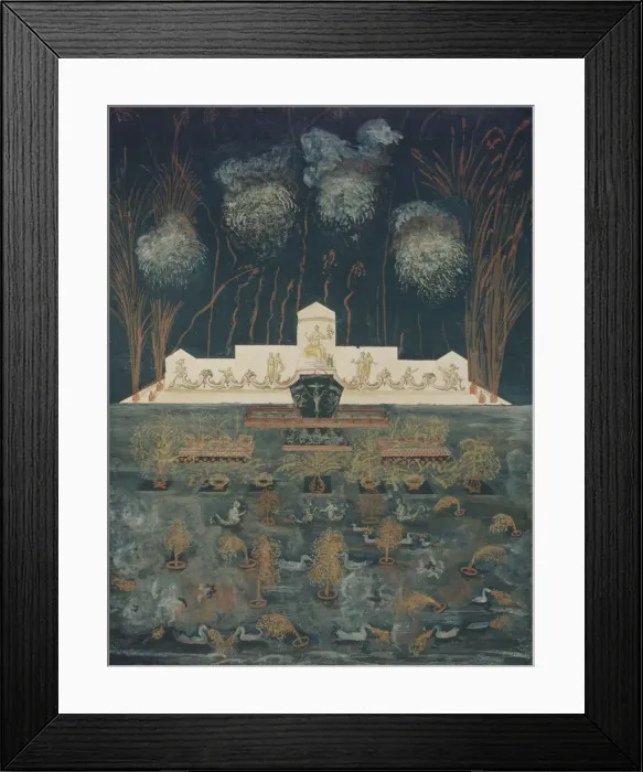 Framed Print : Fireworks and illumination on the occasion of the Treaty of Abo on September 15th, 1743, Mid of the 18th cen Artist: Anonymous Framed Print : Fireworks and illumination on the occasion of the Treaty of Abo on September 15th, 1743, Mid of the 18th cen Artist: Anonymous