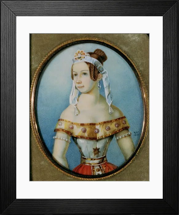 Framed Print : Portrait of the ballerina Varvara Volkova (1816-1898), 1836. Artist: Anonymous Framed Print : Portrait of the ballerina Varvara Volkova (1816-1898), 1836. Artist: Anonymous