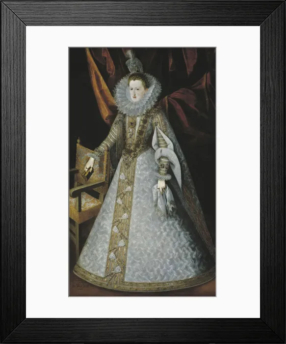 Framed Print : Portrait of Margarita of Austria (1584?1611), 1606. Artist: Pantoja de la Cruz, Juan (1553-1608) Framed Print : Portrait of Margarita of Austria (1584?1611), 1606. Artist: Pantoja de la Cruz, Juan (1553-1608)