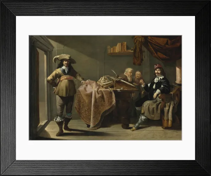 Framed Print : Almsgiving in a Notarys Office. Artist: Duck, Jacob (1600 / 10-1667) Framed Print : Almsgiving in a Notarys Office. Artist: Duck, Jacob (1600 / 10-1667)
